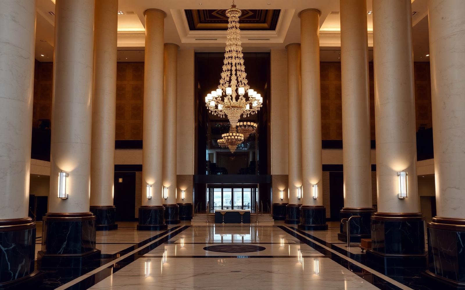 Refined hotel lobby